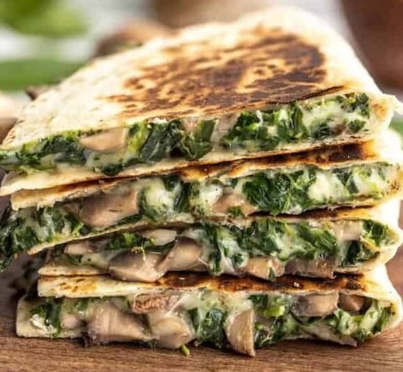 Quesadilla de Cogumelos e Espinafre