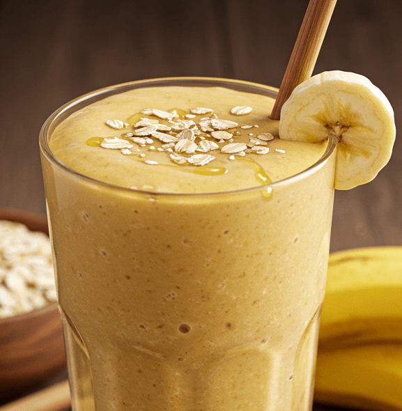 Smoothie de Banana, Aveia e Mel,