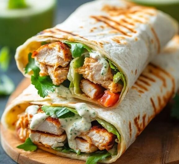 wrap de frango com iogurte