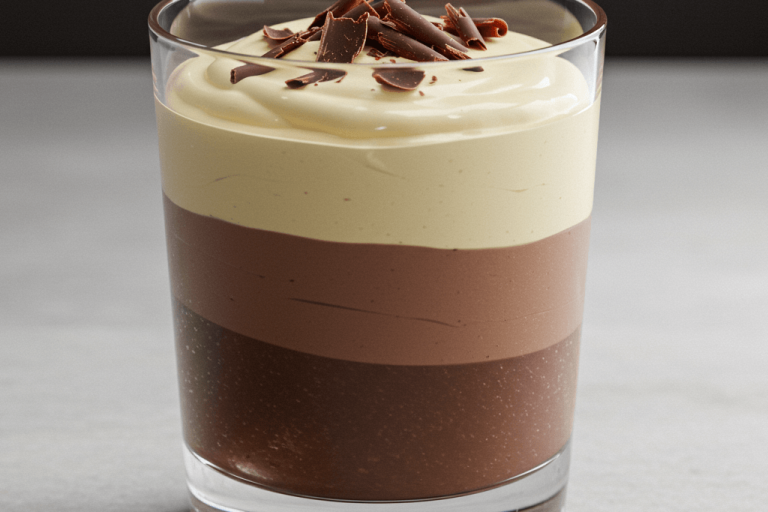 Mousse de chocolate em três camadas