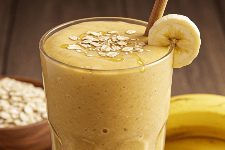 Smoothie de Banana, Aveia e Mel,