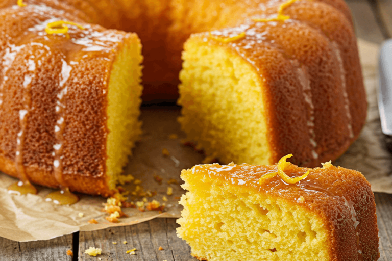 Bolo de laranja com calda