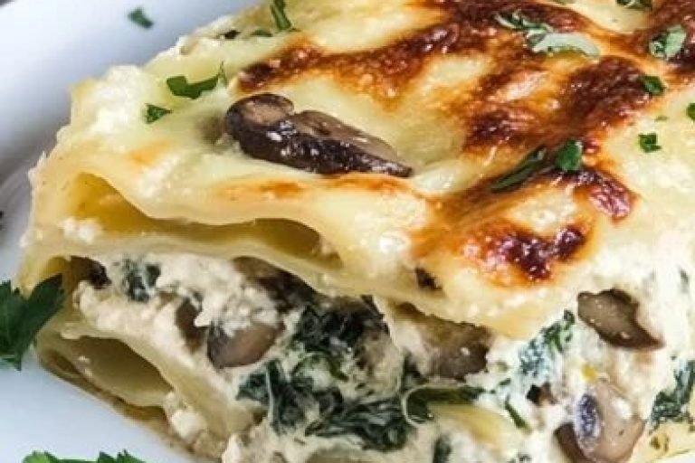 lasanha de cogumelos e espinafre