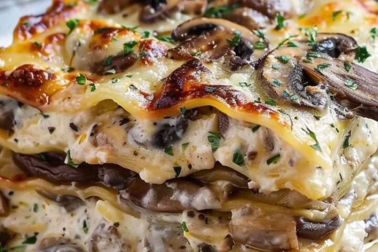 lasanha de cogumelos e molho bechamel